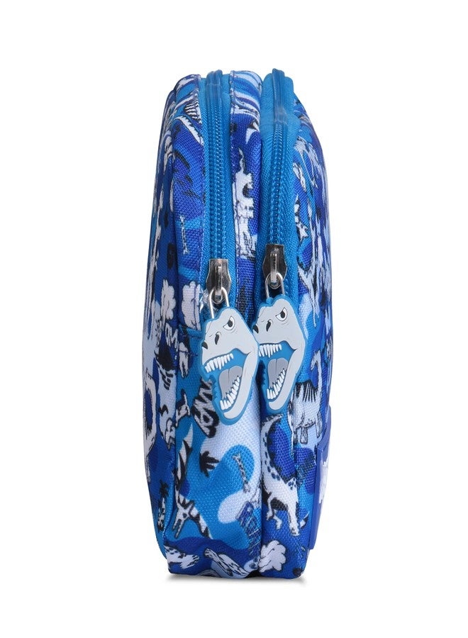 HAMSTER Canvas London Dyno Amigoes Pouch, Printed Pencil Case With Compartments for Students, Stationery Box - Blue - Image 5